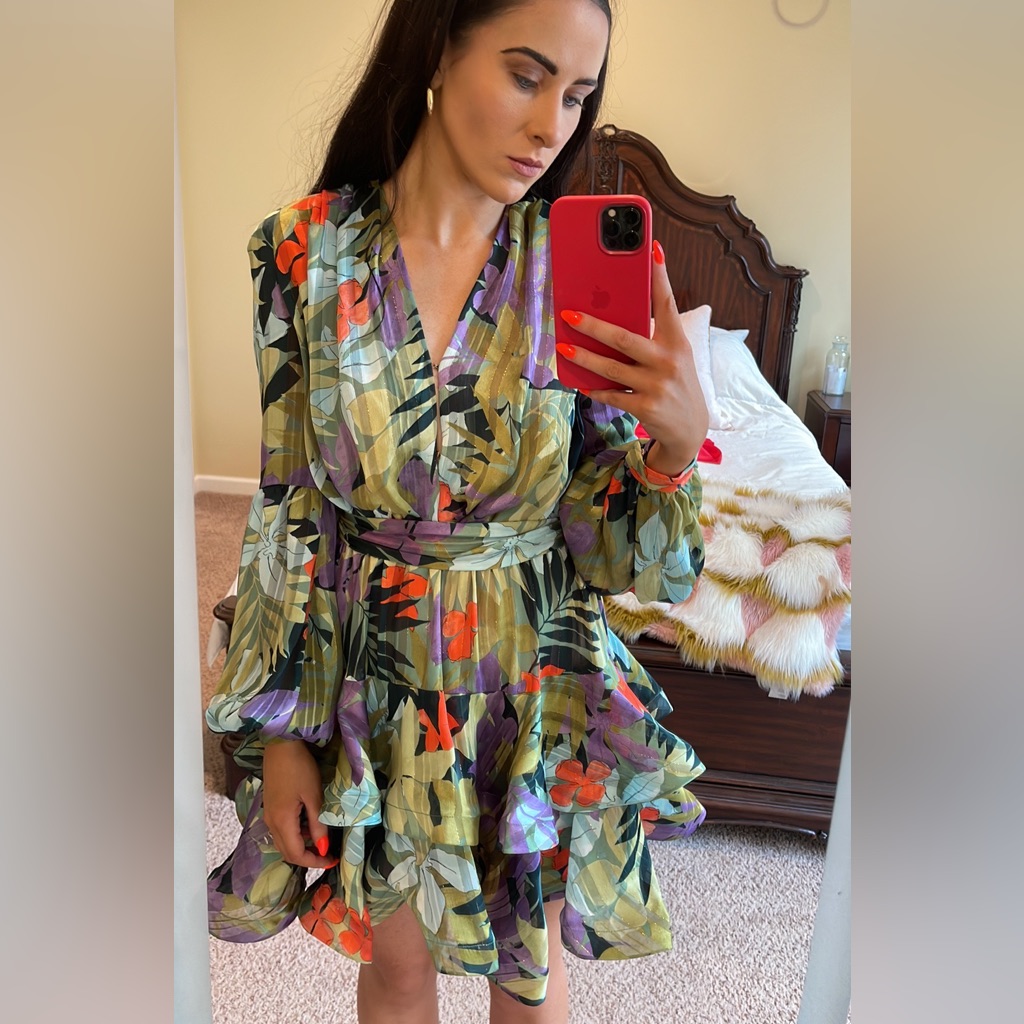 Bronx And Banco Long Sleeve, Tiered Ruffle Mini Dress